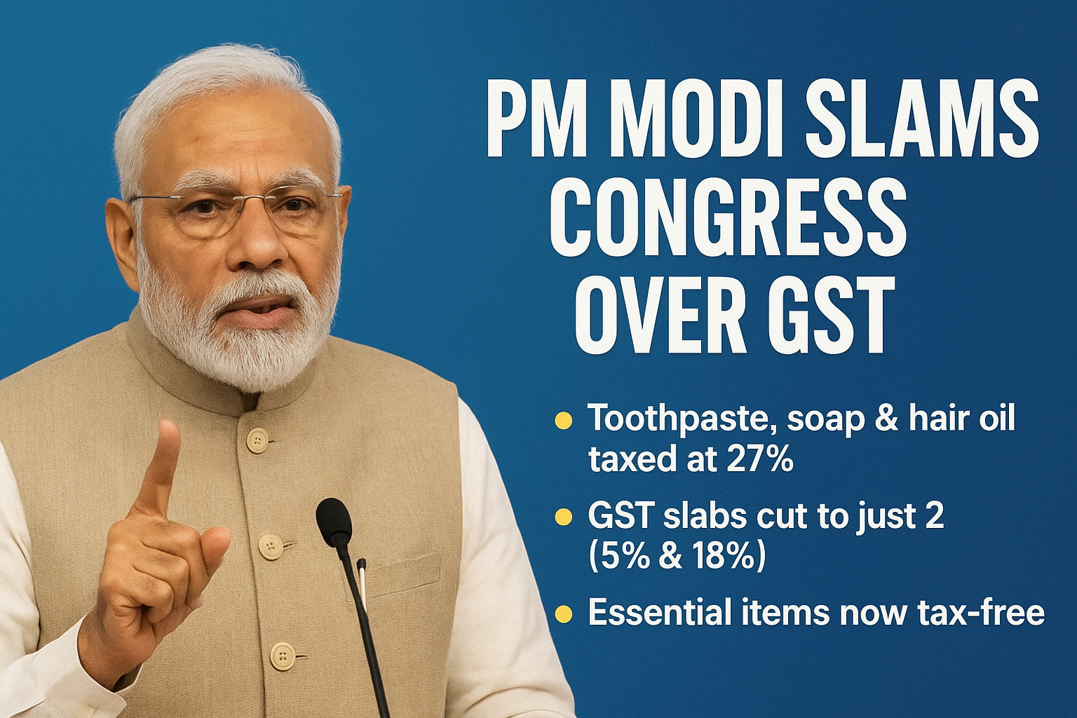 GST Rationalisation: Modi Criticises Congress for Taxing Essentials